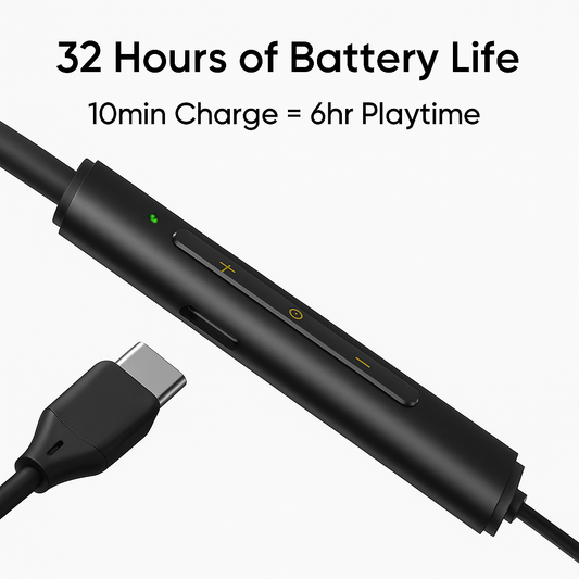 Neckband with 32h Battery, AI ENC, Dual Device Pairing