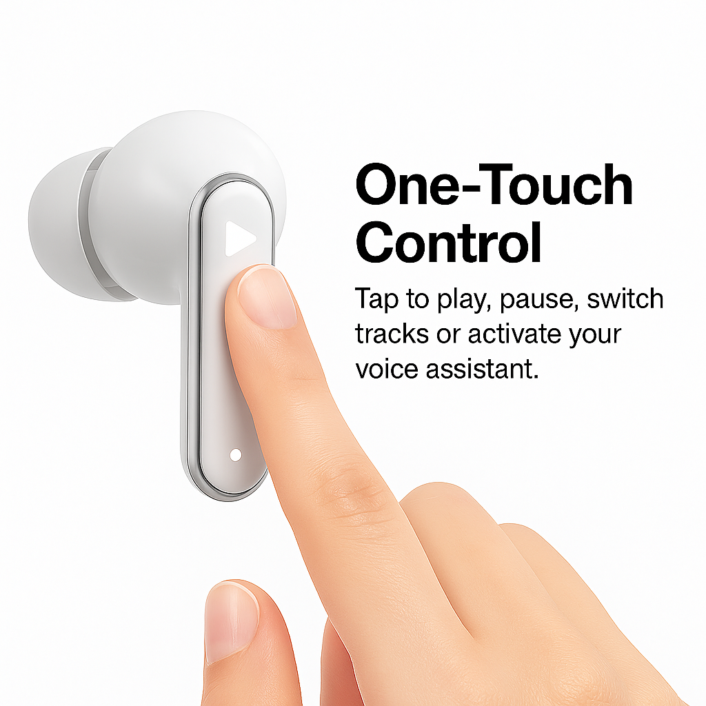 Satchron AtomPods HD Wireless Earbuds – Noise-Cancelling, 30 Hr Playtime