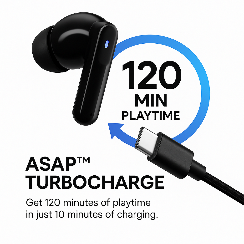 Satchron AtomPods HD noise-cancelling wireless earbuds in black