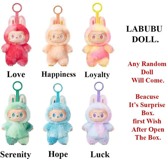 Side view of Labubu stuffed toy for toddlers