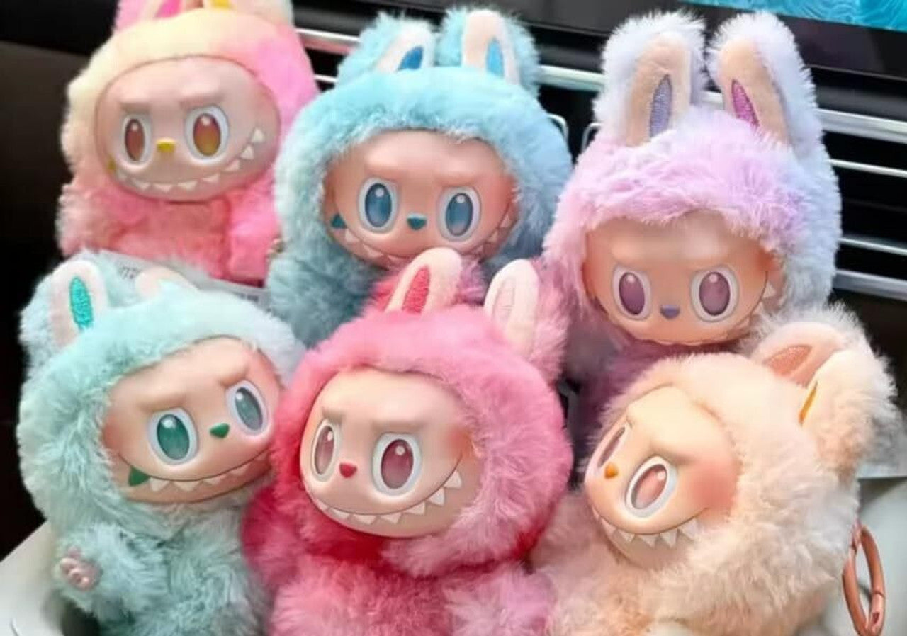 Side view of Labubu stuffed toy for toddlers