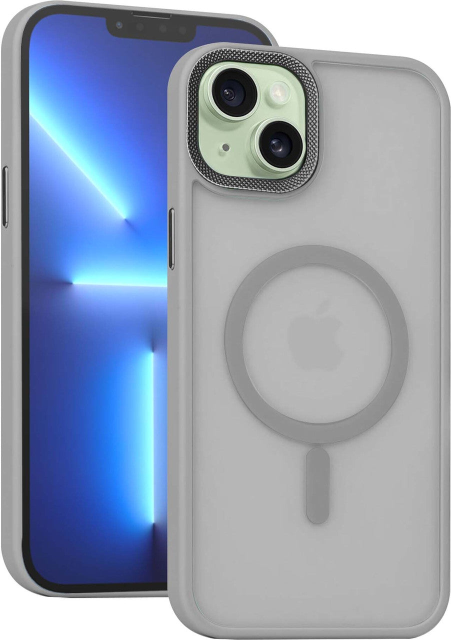 Shockproof Matte Hard Back Cover for iPhone 13 – Slim Fit Grey Case with Camera Bump Guard