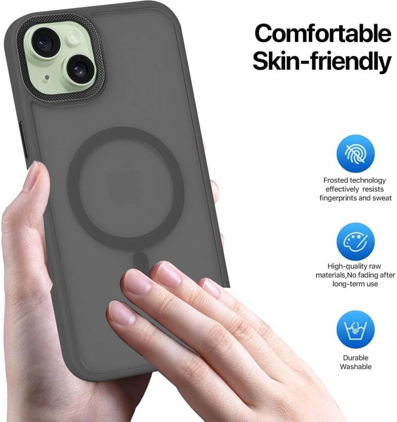 iPhone 13 protected with sleek black cover in hand