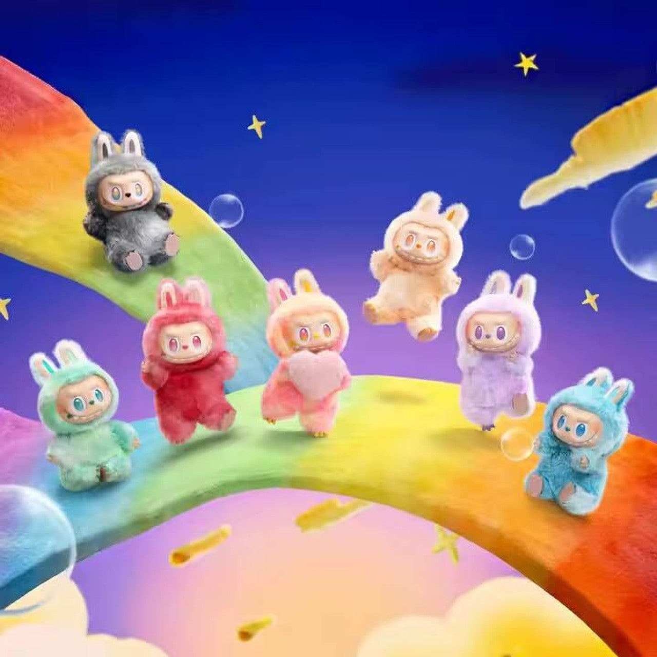 Labubu plush toy on shelf in kid’s room