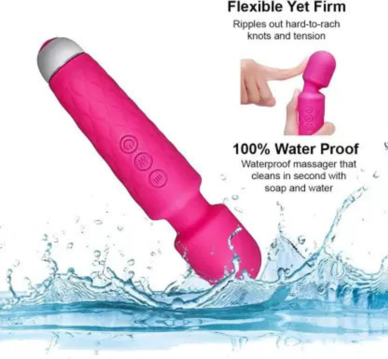 Rechargeable Full Body Massager for Women – Pink Silicone
