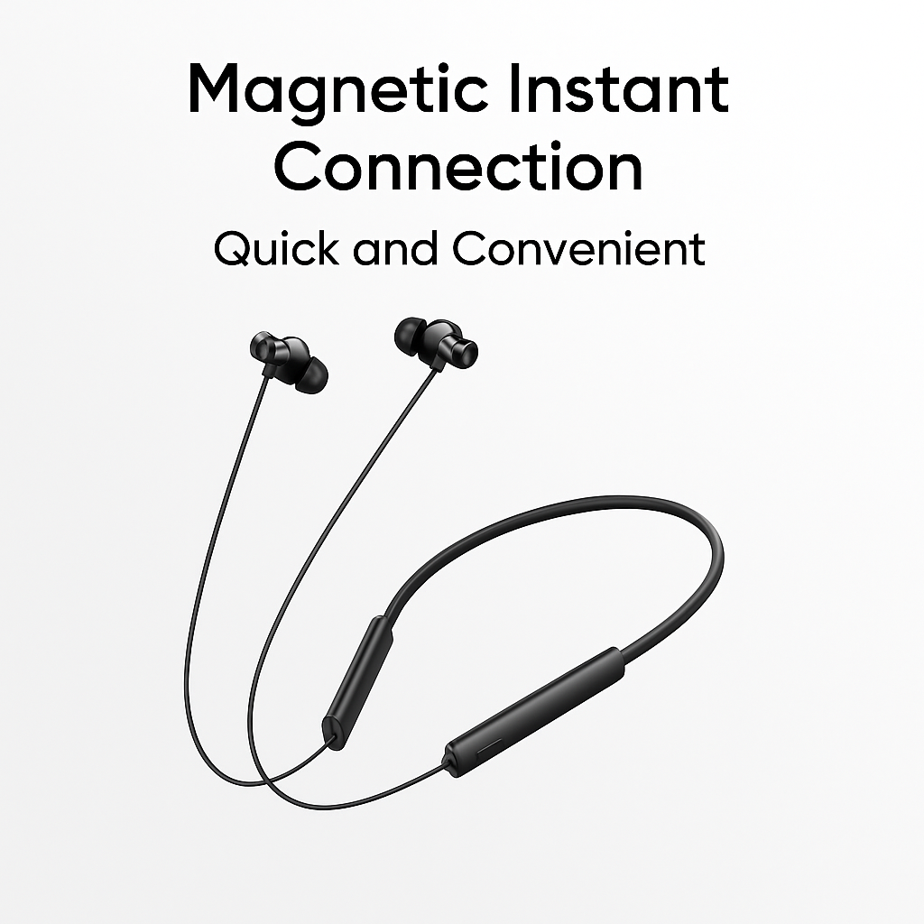 Black SATCHRON Bluetooth Neckband with Magnetic Earbuds