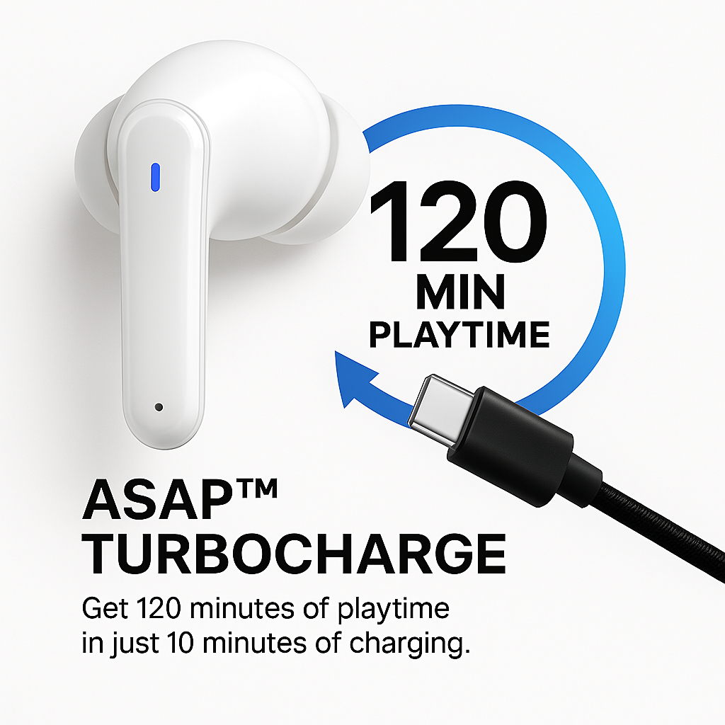 Satchron AtomPods HD Wireless Earbuds – Noise-Cancelling, 30 Hr Playtime