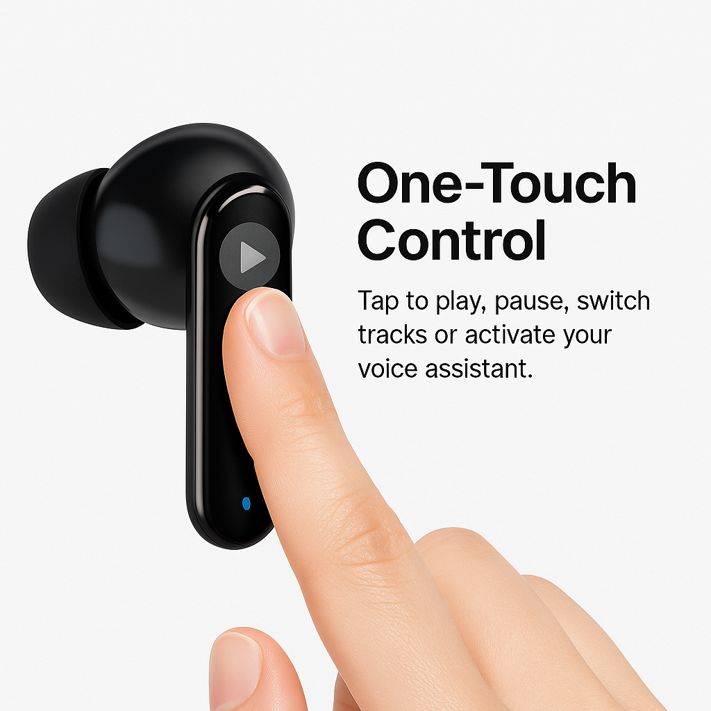 Satchron AtomPods HD noise-cancelling wireless earbuds in black